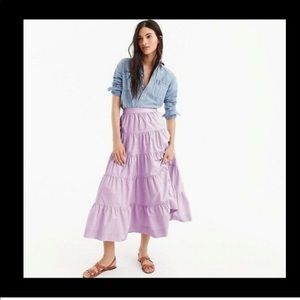 J. Crew poplin tiered midi skirt